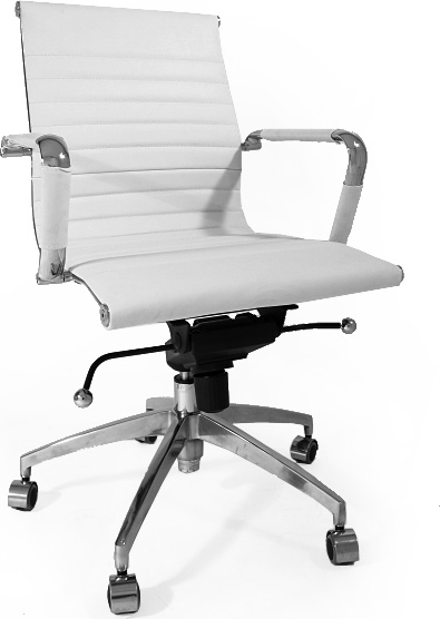 design stoel wit leder