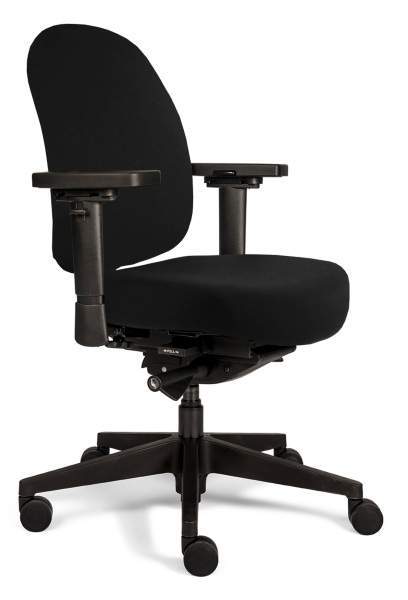bureaustoel met traagschuim zitting lage rug wolvilt Fenice 651 zwart