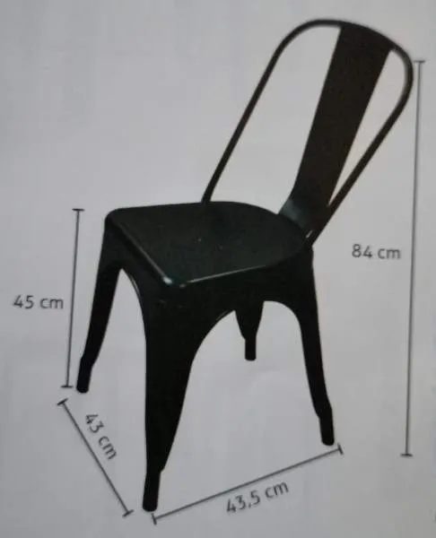 industriële stoel zwart metaal stapelbaar