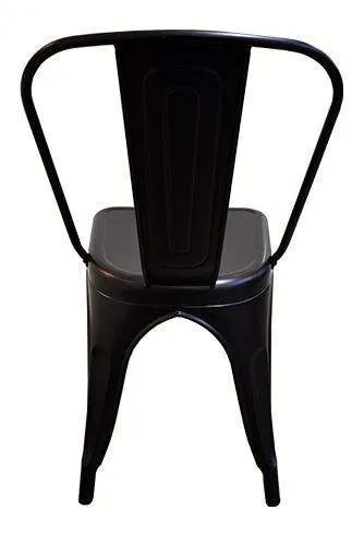 industriële stoel stapelbaar zwart metaal