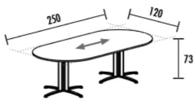 vergadertafel SIG 250cm bij 120cm