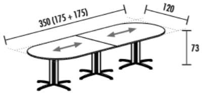 vergadertafel SIG 350cm bij 120cm