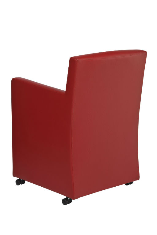 verrijdbare fauteuil donna rood achterkant