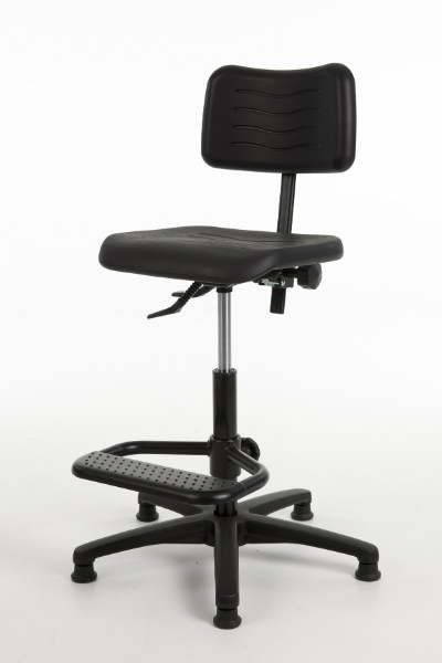 werkstoel bureaustoel pur hoog met verstelbare voetensteun