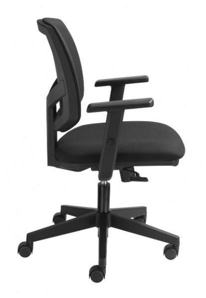 zwarte bureaustoel zijkant