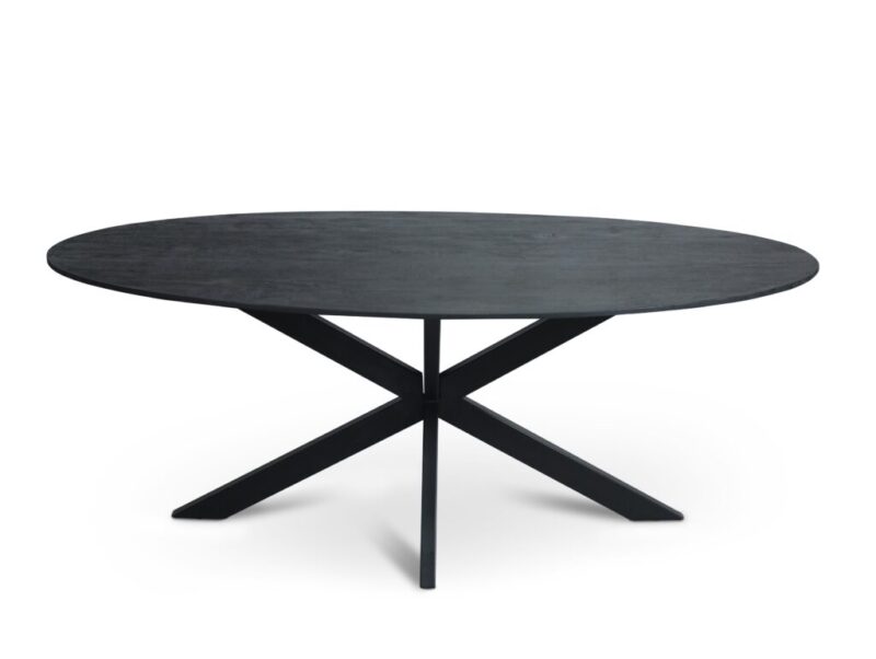 Ovale vergadertafel zwart ruw