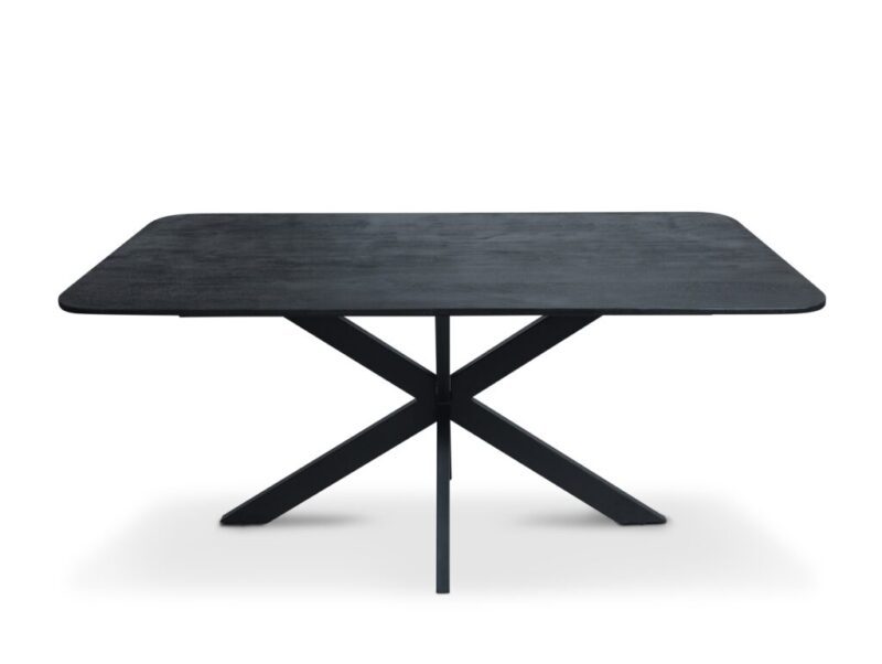 Rechthoekige afgeronde vergadertafel zwart ruw