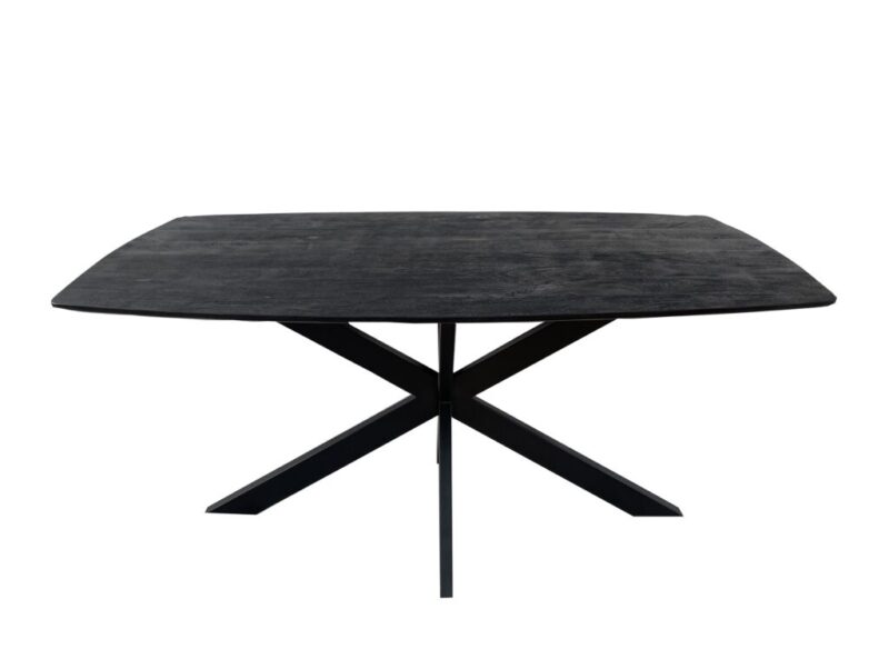 Tonvormige vergadertafel zwart ruw